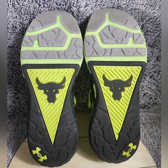 Under Armour Project Rock 4 HOVR Bull Neon Volt Green Black Mens Size 9.5 - Picture 8 of 9